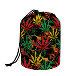 Rasta Marijuana Pattern Print Drawstring Makeup Bag