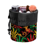 Rasta Marijuana Pattern Print Drawstring Makeup Bag