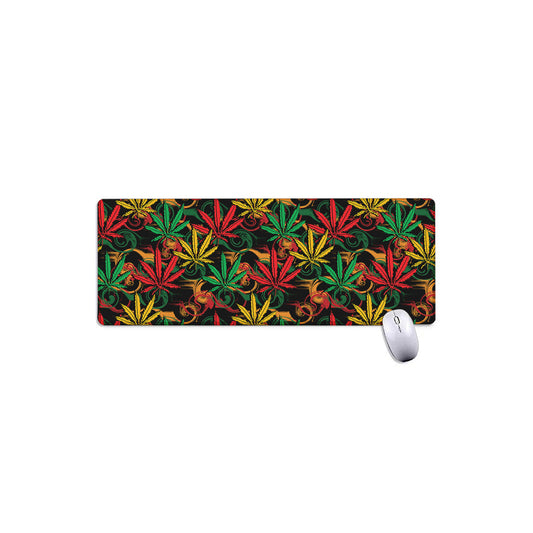 Rasta Marijuana Pattern Print Extended Mouse Pad