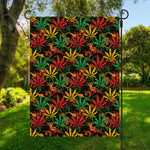 Rasta Marijuana Pattern Print Garden Flag