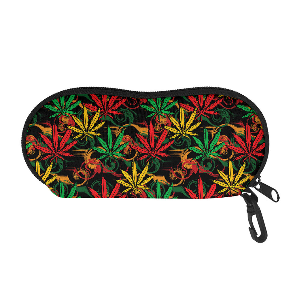 Rasta Marijuana Pattern Print Glasses Case