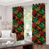 Rasta Marijuana Pattern Print Grommet Curtains