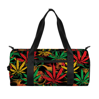 Rasta Marijuana Pattern Print Gym Bag