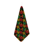 Rasta Marijuana Pattern Print Hand Towel