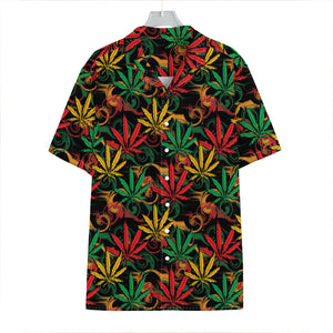 Rasta Marijuana Pattern Print Hawaiian Shirt