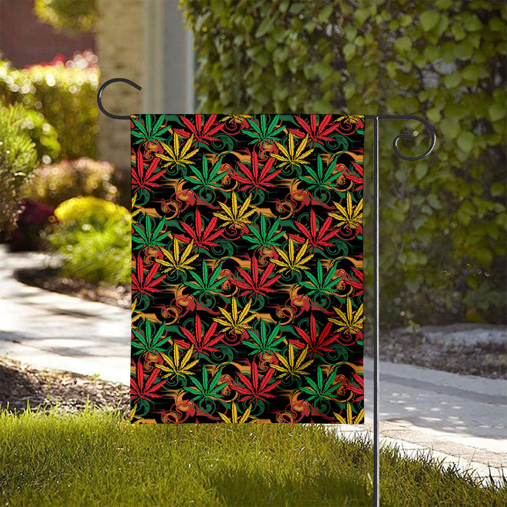 Rasta Marijuana Pattern Print House Flag