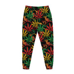 Rasta Marijuana Pattern Print Jogger Pants