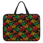Rasta Marijuana Pattern Print Laptop Sleeve With Handle