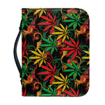 Rasta Marijuana Pattern Print Leather Bible Cover