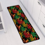 Rasta Marijuana Pattern Print Long Kitchen Mat
