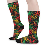 Rasta Marijuana Pattern Print Long Socks