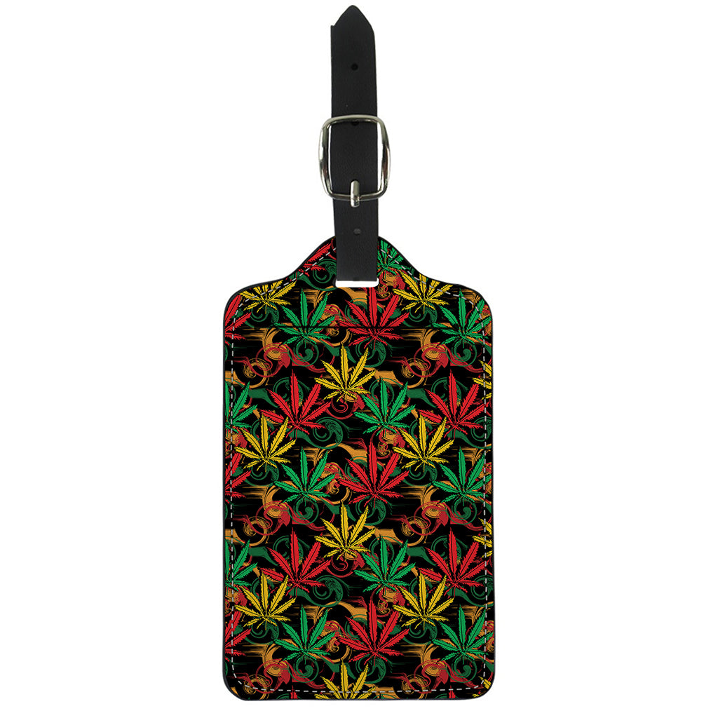 Rasta Marijuana Pattern Print Luggage Tag