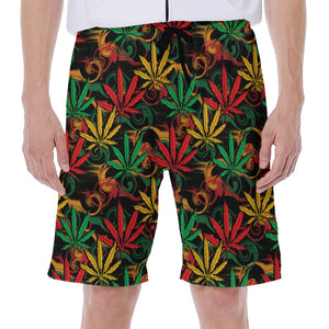 Rasta Marijuana Pattern Print Men's Beach Shorts