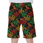 Rasta Marijuana Pattern Print Men's Beach Shorts