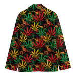 Rasta Marijuana Pattern Print Men's Blazer