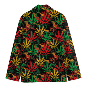 Rasta Marijuana Pattern Print Men's Blazer