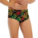 Rasta Marijuana Pattern Print Men's Briefs
