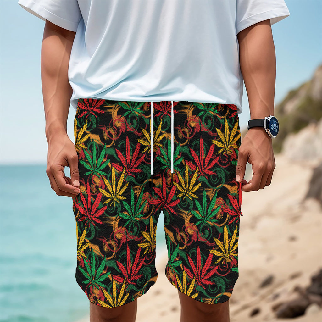 Rasta Marijuana Pattern Print Men's Cargo Shorts