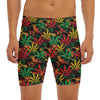 Rasta Marijuana Pattern Print Men's Long Boxer Briefs