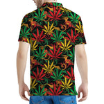 Rasta Marijuana Pattern Print Men's Polo Shirt