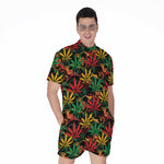 Rasta Marijuana Pattern Print Men's Rompers