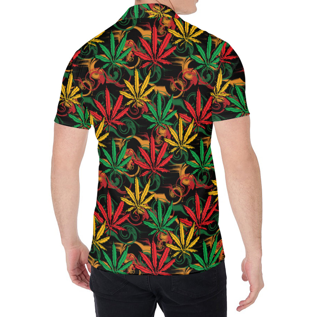 Rasta Marijuana Pattern Print Men's Shirt