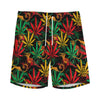 Rasta Marijuana Pattern Print Men's Sports Shorts