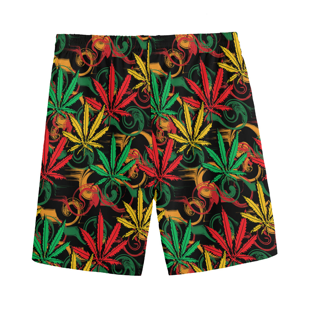 Rasta Marijuana Pattern Print Men's Sports Shorts