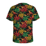 Rasta Marijuana Pattern Print Men's Sports T-Shirt