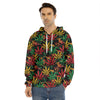 Rasta Marijuana Pattern Print Men's Velvet Pullover Hoodie