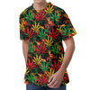 Rasta Marijuana Pattern Print Men's Velvet T-Shirt