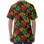 Rasta Marijuana Pattern Print Men's Velvet T-Shirt