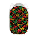 Rasta Marijuana Pattern Print Mesh Laundry Hamper