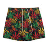 Rasta Marijuana Pattern Print Mesh Shorts