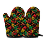 Rasta Marijuana Pattern Print Oven Mitts