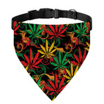 Rasta Marijuana Pattern Print Over The Collar Dog Bandana