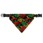 Rasta Marijuana Pattern Print Over The Collar Dog Bandana