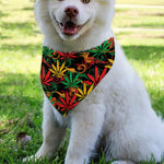 Rasta Marijuana Pattern Print Over The Collar Dog Bandana