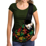 Rasta Marijuana Pattern Print Pet Sling Carrier