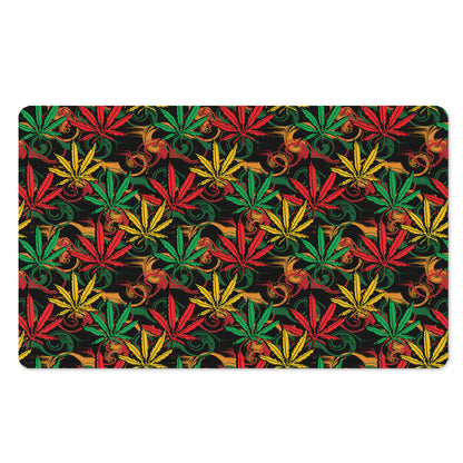 Rasta Marijuana Pattern Print Polyester Doormat