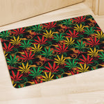 Rasta Marijuana Pattern Print Polyester Doormat