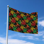 Rasta Marijuana Pattern Print Polyester Flag