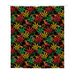Rasta Marijuana Pattern Print Polyester Shower Curtain