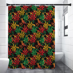 Rasta Marijuana Pattern Print Premium Shower Curtain