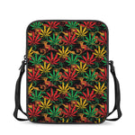 Rasta Marijuana Pattern Print Rectangular Crossbody Bag