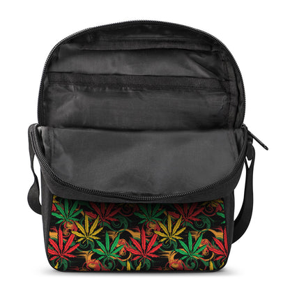 Rasta Marijuana Pattern Print Rectangular Crossbody Bag