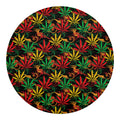 Rasta Marijuana Pattern Print Round Blanket