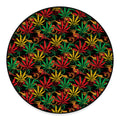 Rasta Marijuana Pattern Print Round Floor Mat