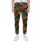 Rasta Marijuana Pattern Print Scuba Joggers