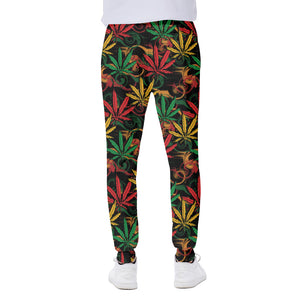 Rasta Marijuana Pattern Print Scuba Joggers